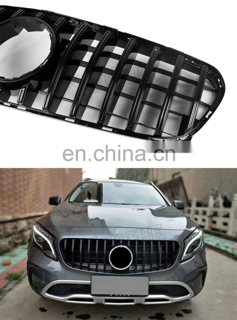 2017-2019 ABS GT R style ABS front bumper grille mesh grill for Mercedes Benz GLA class X156 facelift