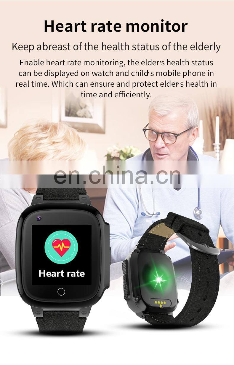 4G Video call elderly smart wristwatch, SOS anti-lost emergency alarm with heart rate remote monitor pedometer camera smartwatch