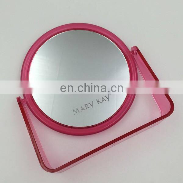 Custom Foldable Double Sides Plastic Cosmetic Standing Table Makeup Mirror
