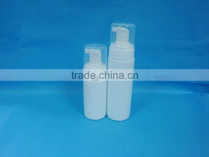 Round pink color empty PET foam bottle / Plastic bottle with foam pump 100ml 200ml foam pump