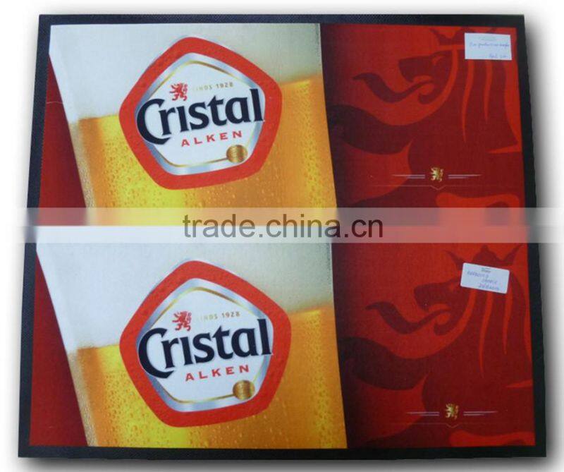 high grade custom logo nitrile rubber bar runner/beer mat