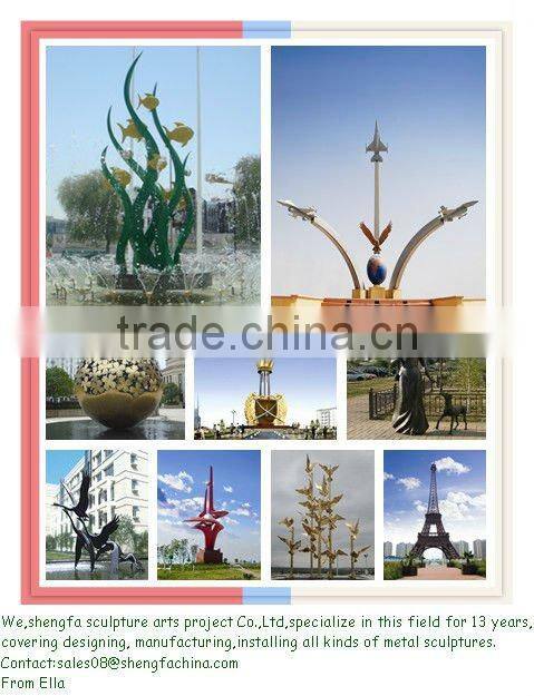stainless steel garden sculpture 3D views sculpture