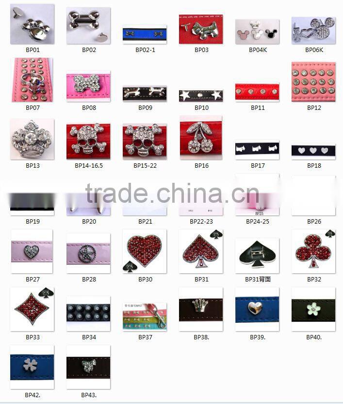 Zinc Alloy Metal Rhinestone Poker clubs Shape Rivets for Pet Collars Decorative Accessories