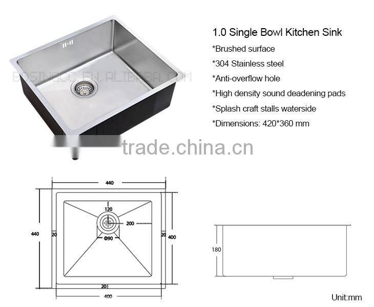 HAND-MAKE KITCHEN SINKS STAINLESS STEEL POLISHED SURFACE
