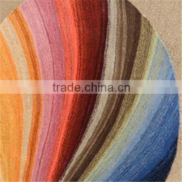 Bedroom colorful cheap polyester oem round floor mat