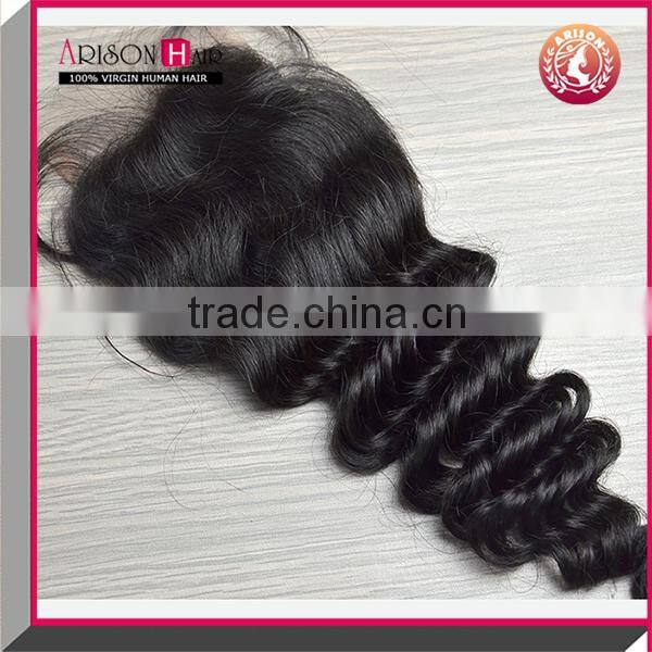 cheap wholesale deep wave virgin brazilian hair lace closure