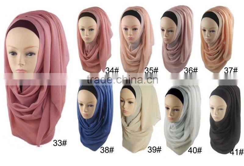 Wholesale Fashion Muslim Women Plain Chiffon Hijab