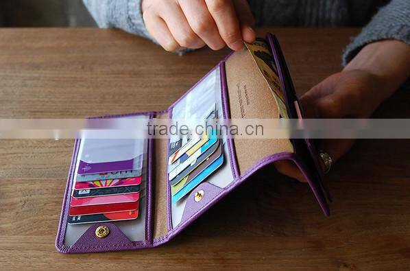 Newest Design Elegant Lady Foldable Long Credit/ID Cards Protective Holder