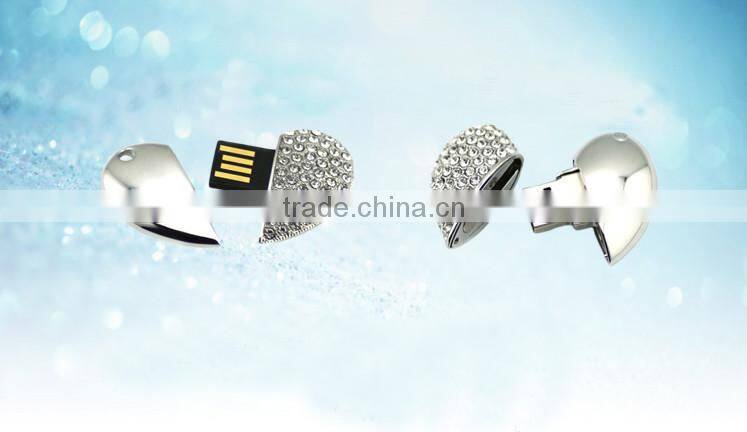 Heart shape U-disk metal flash disk for promotion
