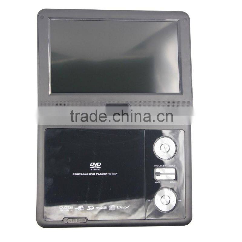 new year promotion! 9 inchs super thin portable dvd player with 270 degree rotation TFT LCD screen