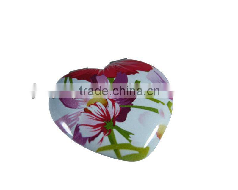 customized heart shape make up mirror