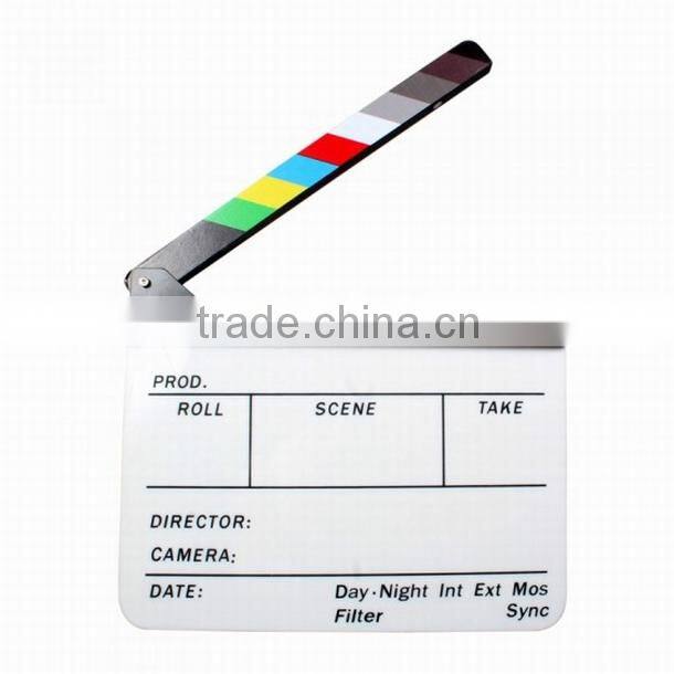 Commlite Director's Film Clapboard Video Clapboard Studio Clapboard with Color Sticks