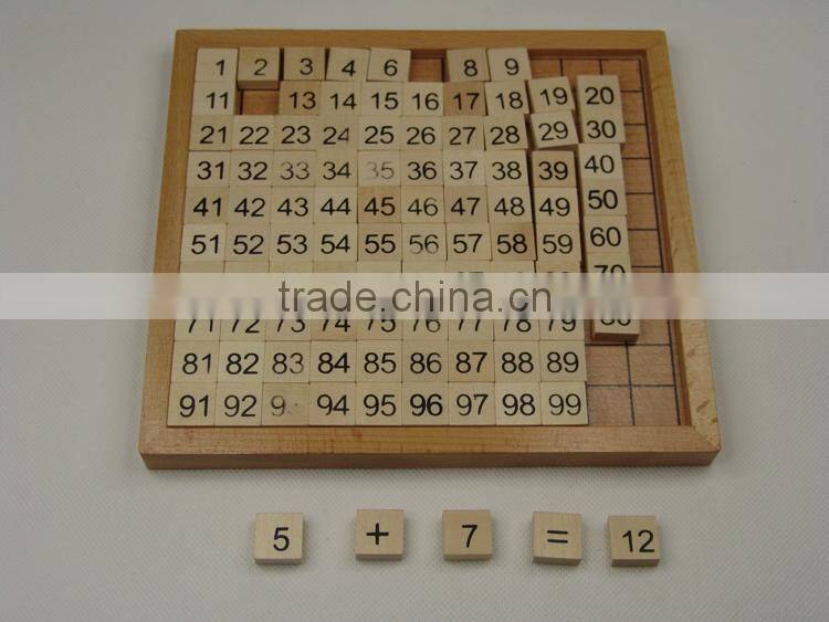 Best Sale Wooden Learning Math Toys Set Preschool Equipment 1-100 Number Board Math Learning Toys