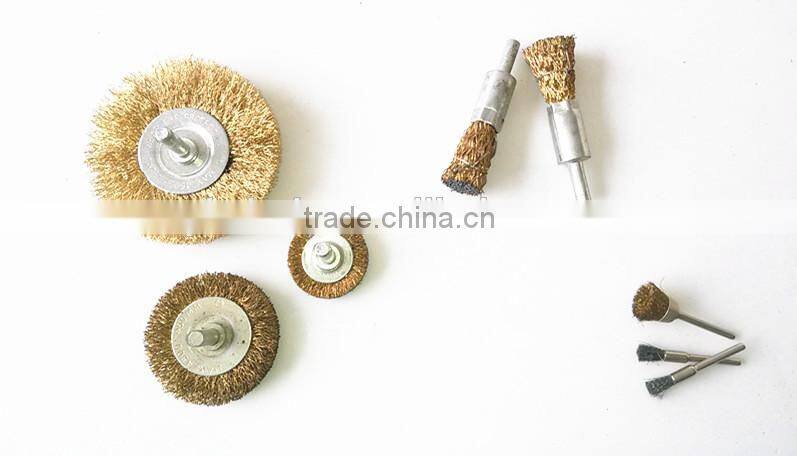 steel wire type brush with shaft,steel wire cup brush