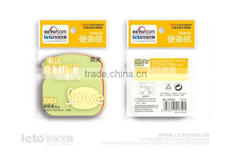 3*3 inch Shaped Sticky Notes Sticky Note Pad for 3 Layer 6102