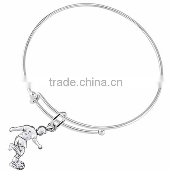 Genuine Austrian Clear Crystal "Dancer" Charm Chain Link Bracelet