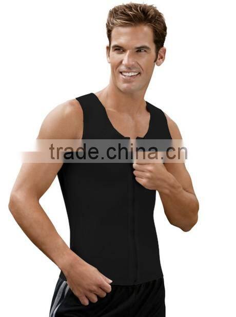 Plus Size Mens latex Vest Latex Waist Trainer Shaper Corset For Men