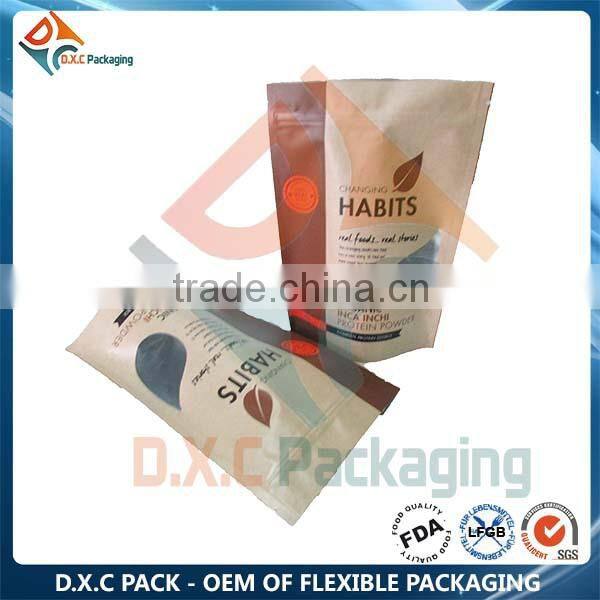 OEM Custom Printing Kraft Paper Bag With Window & Zipper
