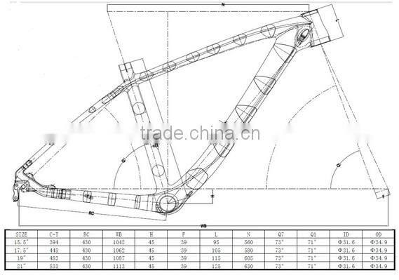 Chinese carbon mtb frame 27.5er mtb frame size 15.5"/17.5"/19"/21"