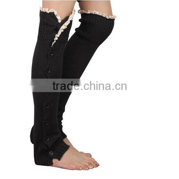 Black Friday color Button down Leg warmers lace boot cuff socks legwarmers womens knit leggings at stock