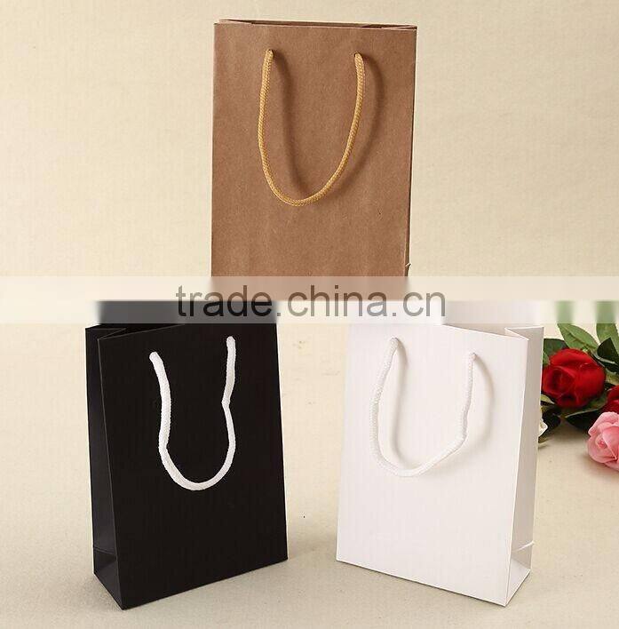 Free design cheap recyclable custom printed kraft paper bag with handle