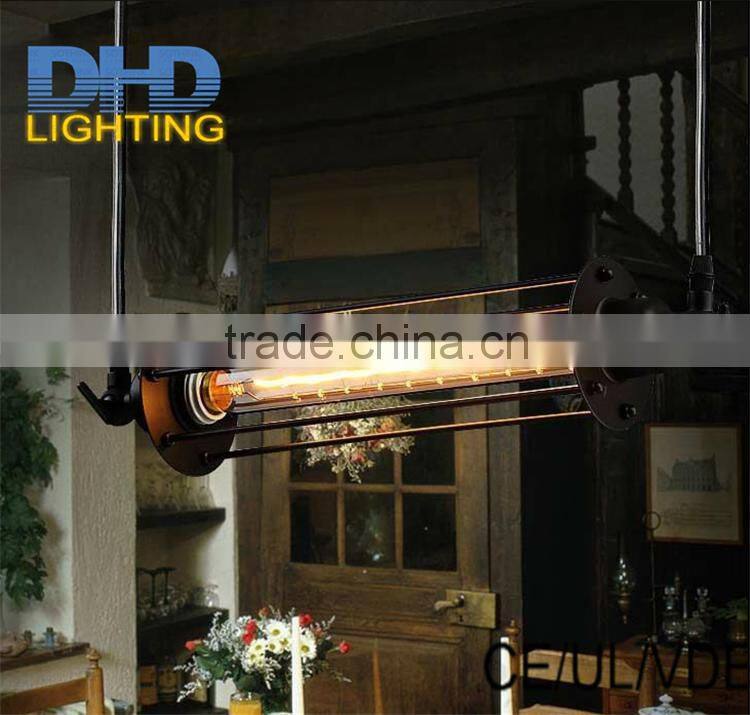 Vintage Rustic Metal lampshade Edison Pendant lamp lights Retro Lustre long cage shade hanging lampe Fixture Industrial lighting