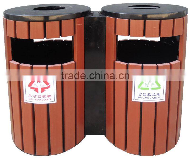 garbage can with eco-friendly wood plastic composite material for dustbin,