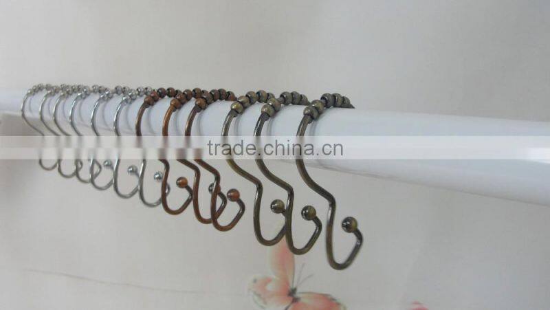 100% metal shower curtain hooks/304 stainless steel curtain hooks