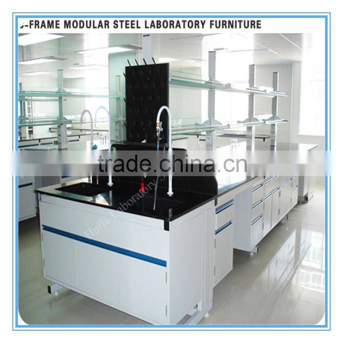 Good laboratory quality advantage free design drawing all wood lab furniture bench with reagent rack
