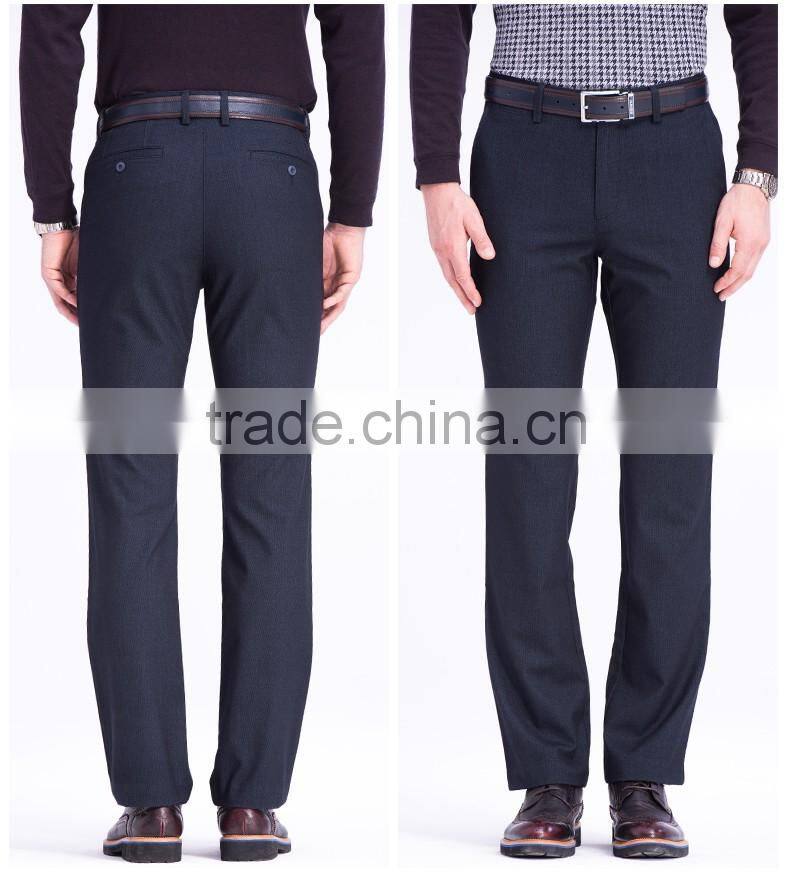 Navy color cotton polyester spandex casual pants stretch twill mens pants with jet pockets