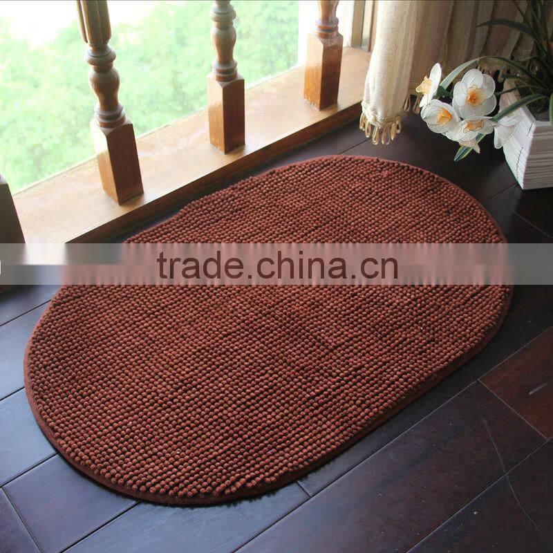 Polyester bath room mat with anti-slip base
