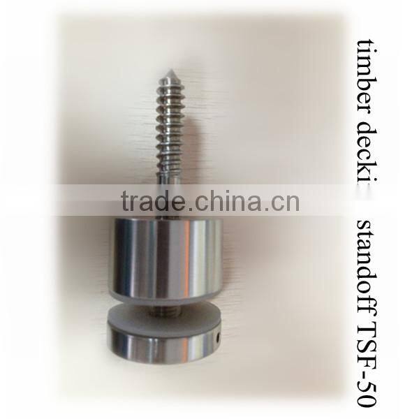 stainless steel double glass standoff with 200*100*10mm back plate