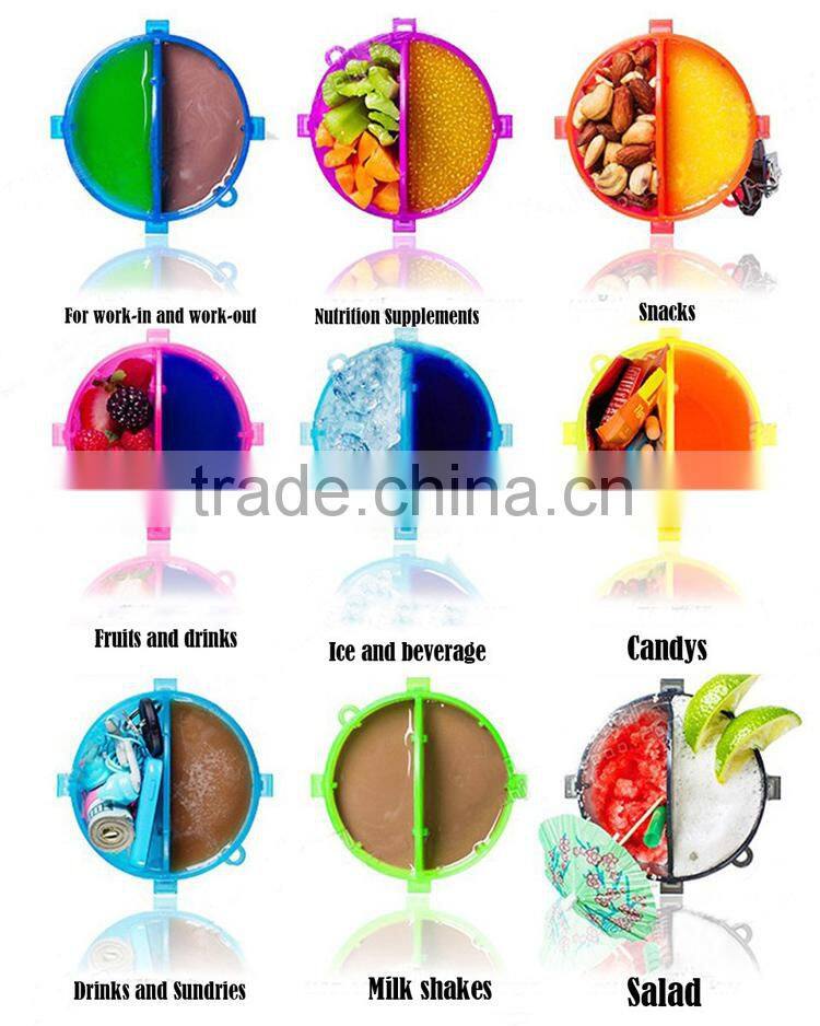 2015 New BPA free 2 in 1 Twin Pack Plastic Dual Shaker