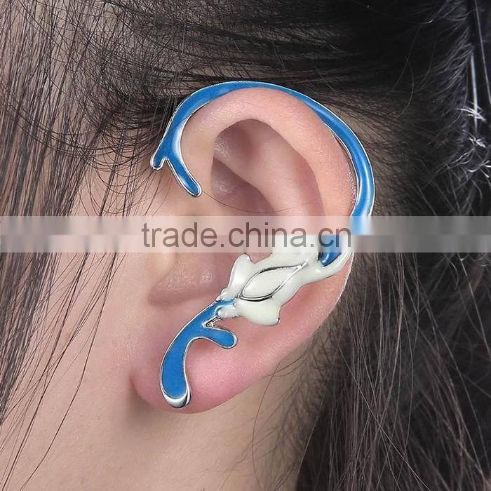 Wholesale lighted jewelry fancy animal earring frog charm ear cuff