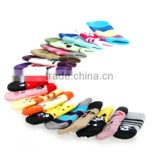 Ladybug pet doggie socks / dog footwear with slip-resistant rubber back