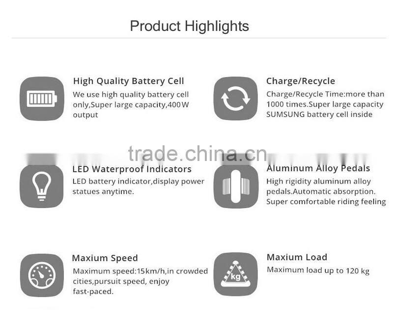 Fashion design intelligent electric balance car / 2 wheel stand up electric scooter