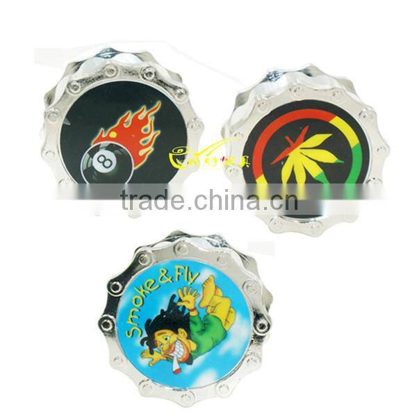 GT5057 Bearing chain shape picture priting 3layer zinc alloy grinder OEM