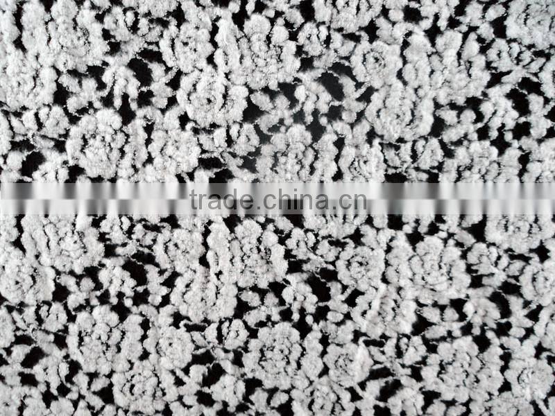 Double Color Printed suede fabric for beach casual clothing Wholesale Nylon Spandex Cotton lace fabric T-015