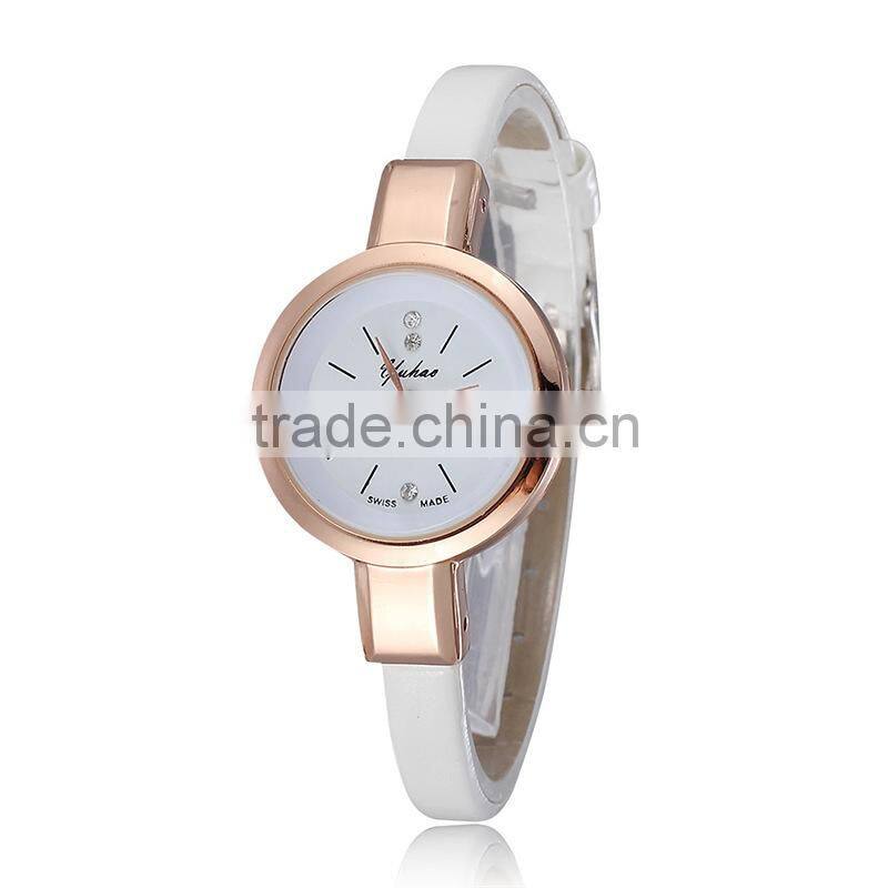 Alibaba China Top Selling Imported Japan Quartz Fashion Stainless Steel Vogue Good Quality PU leather Wrist Watch in Stock!