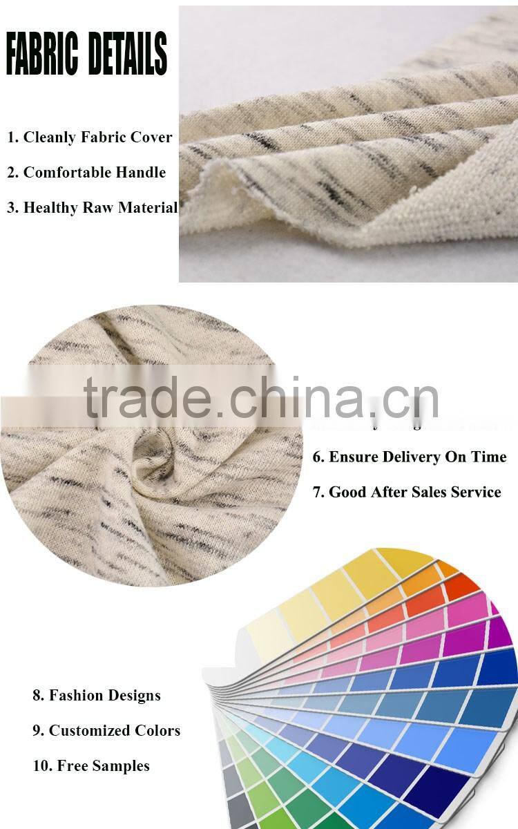 Jiufan textile cotton jersey sweater fabric 60 cotton 40 polyester