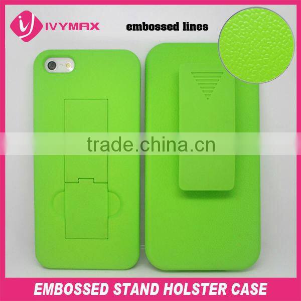 newest embossed kickstand hard case for apple iphone 5 cell phone case