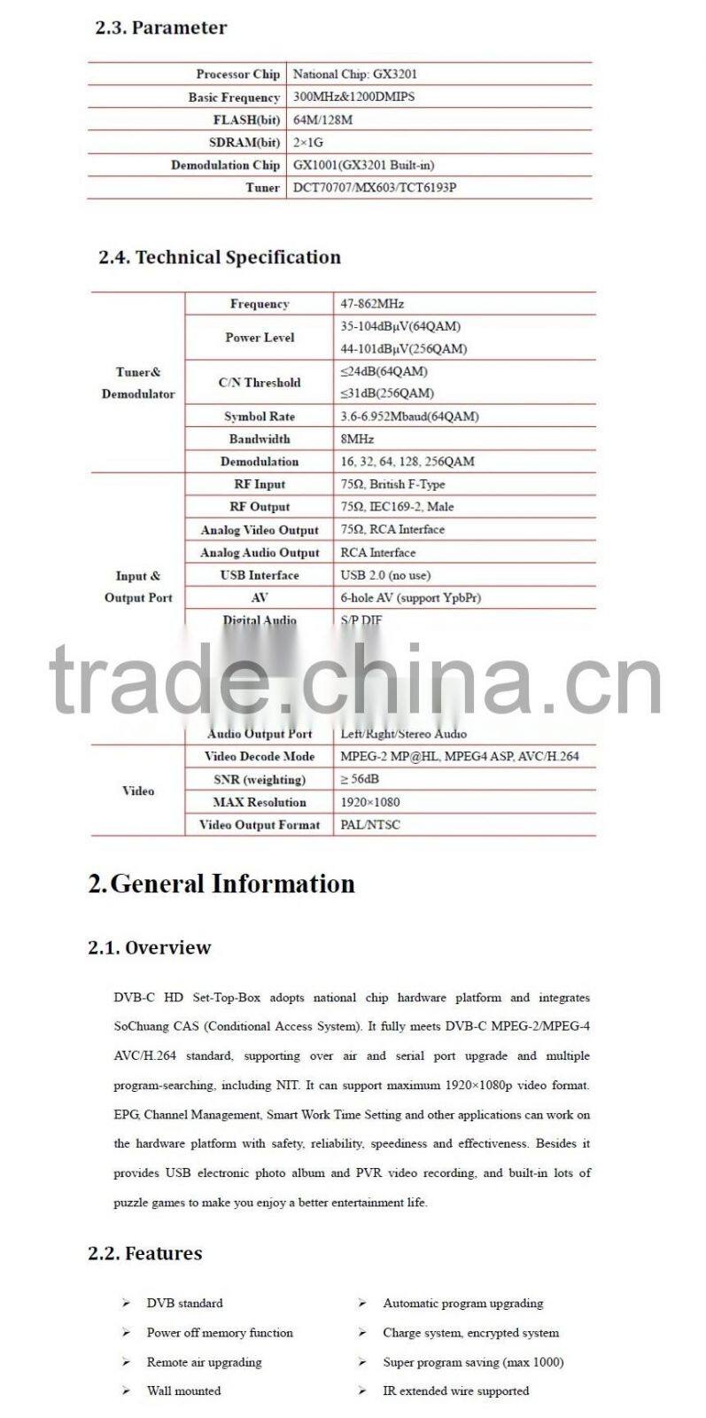 SC-8202 digital stb full hd receiver