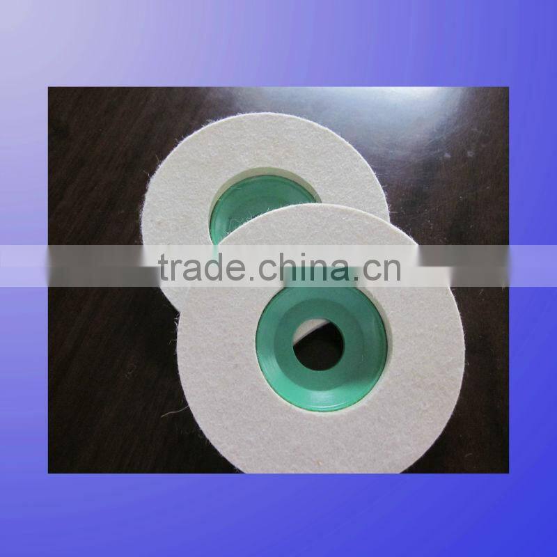 Wool felt grinding wheel