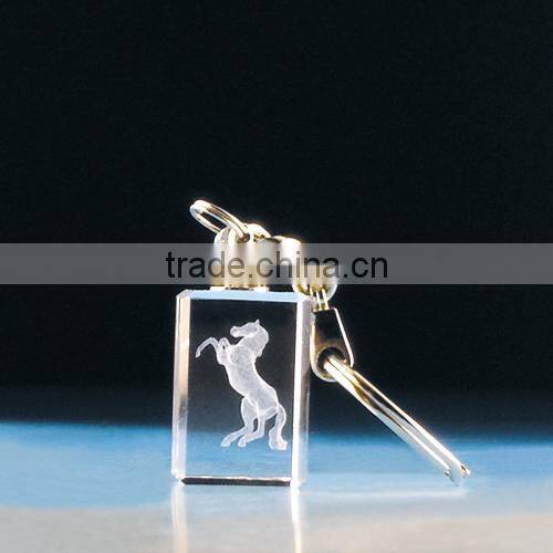 Engraved Transparent Custom Logo 3D Crystal Ball Keychain For Company Employees Christmas Gift