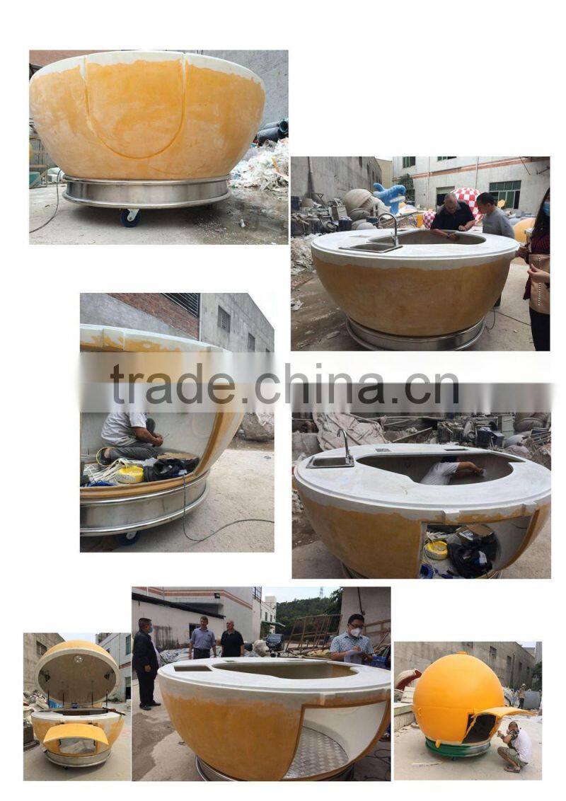 marketable fiberglass round kiosk /wanted fast food Kiosk factory design