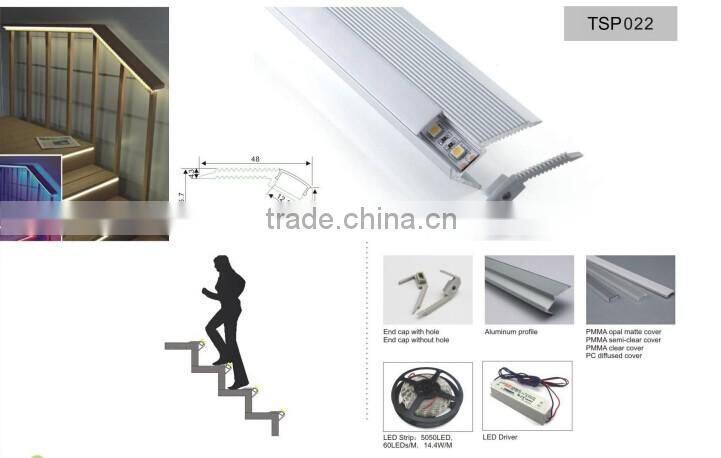 TSP024 Surface Mount Aluminum LED Strip Fixture for stair lighting