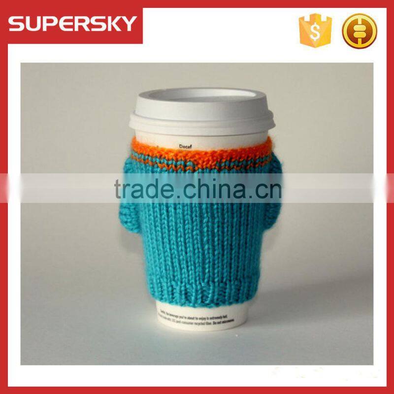V-166 NBA cute coffe hand knitted sleeve cosy cup mug sweater/coffee sweater/cup accessory
