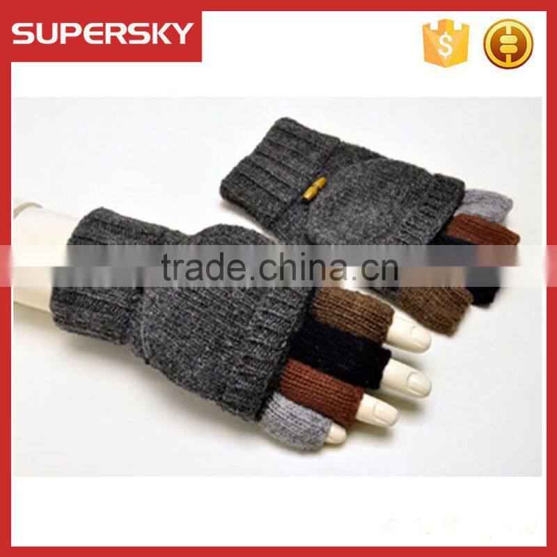 V-359 Fingerless wool winter warmer men gloves touch screen gloves magic golves for mobile phone
