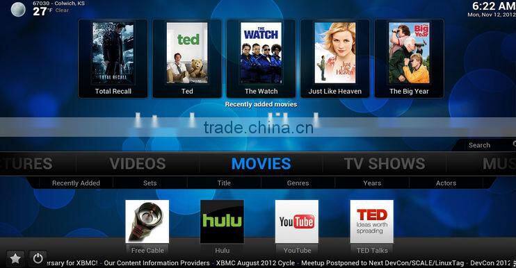 Dual Core MX Android Smart TV Box AML8726 Dual-core A9 1.6GHz Support XBMC Android TV Box