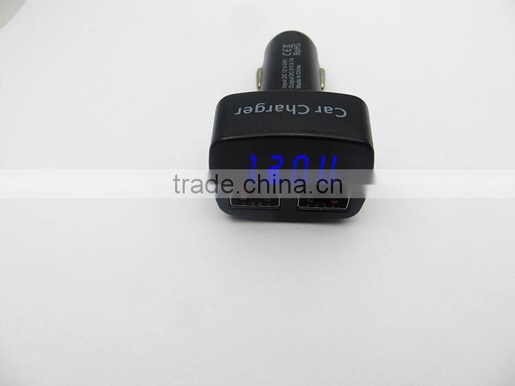 Auto digital car voltage ampere meter with charging USB port